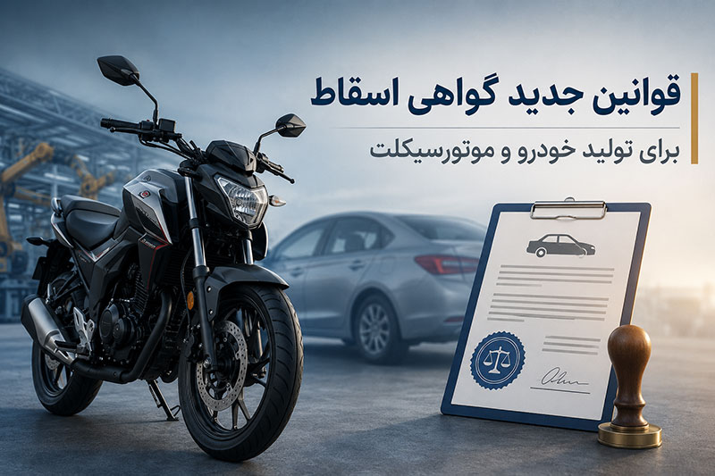 قوانین جدید گواهی اسقاط برای تولید خودرو و موتورسیکلت اعلام شد